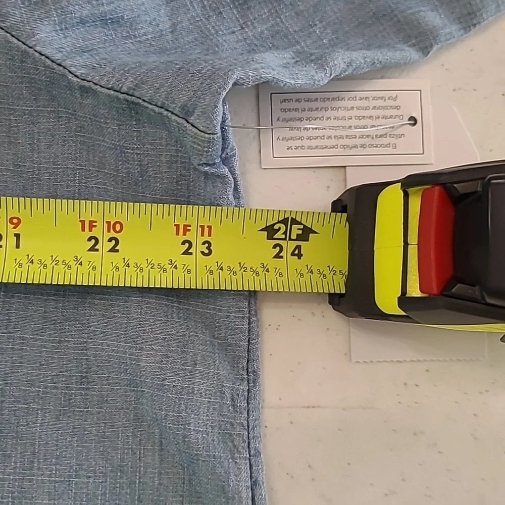 NWT Time and Tru Light Blue Chambray Blouse with Square Neck size XL (16-18) - Picture 5 of 8